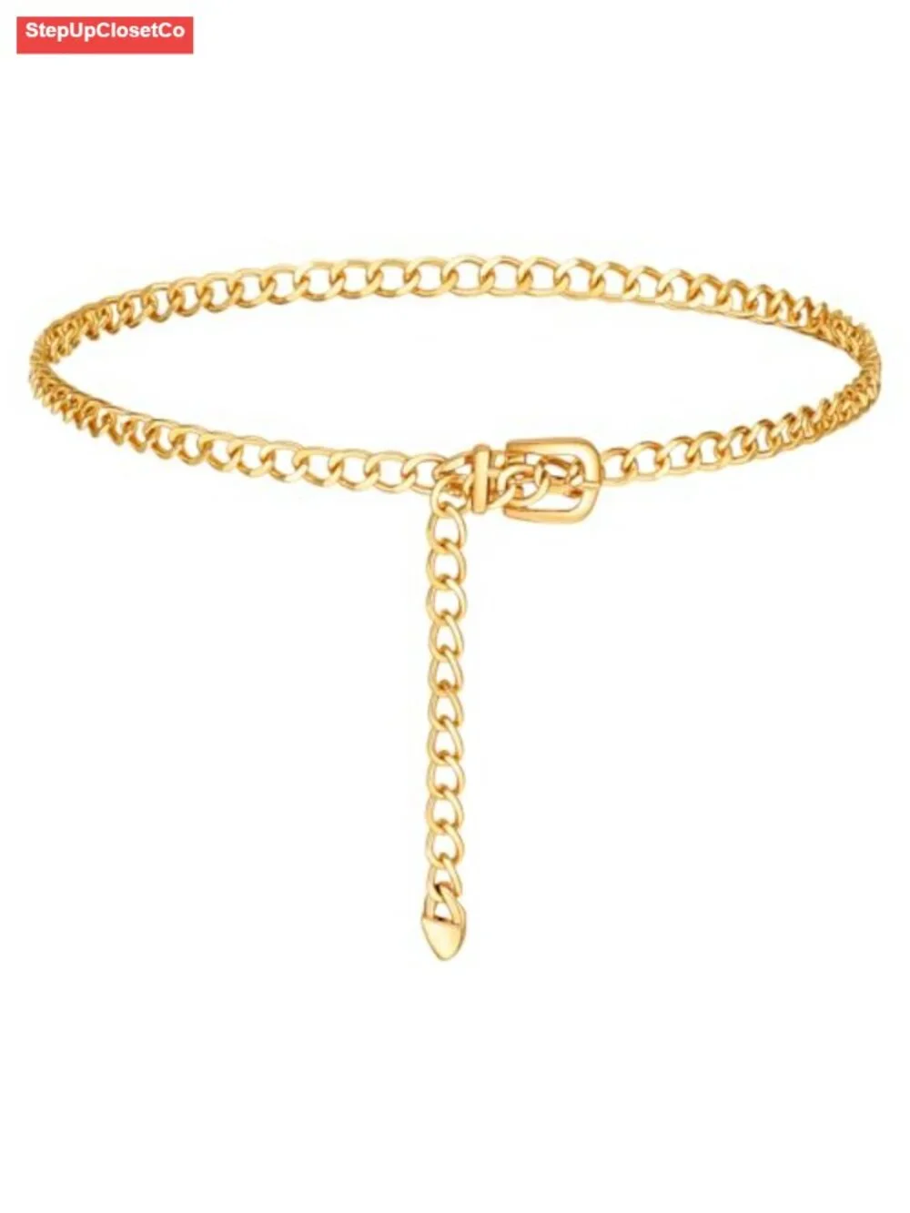 Women's Gold Chain Waist Belt - Adjustable Stainless Steel Hip Belt